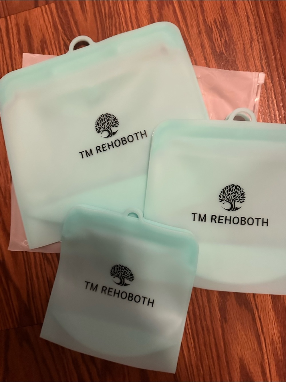 TM REHOBOTH Silicone Travel Reusable Bag Set - Mint NEW